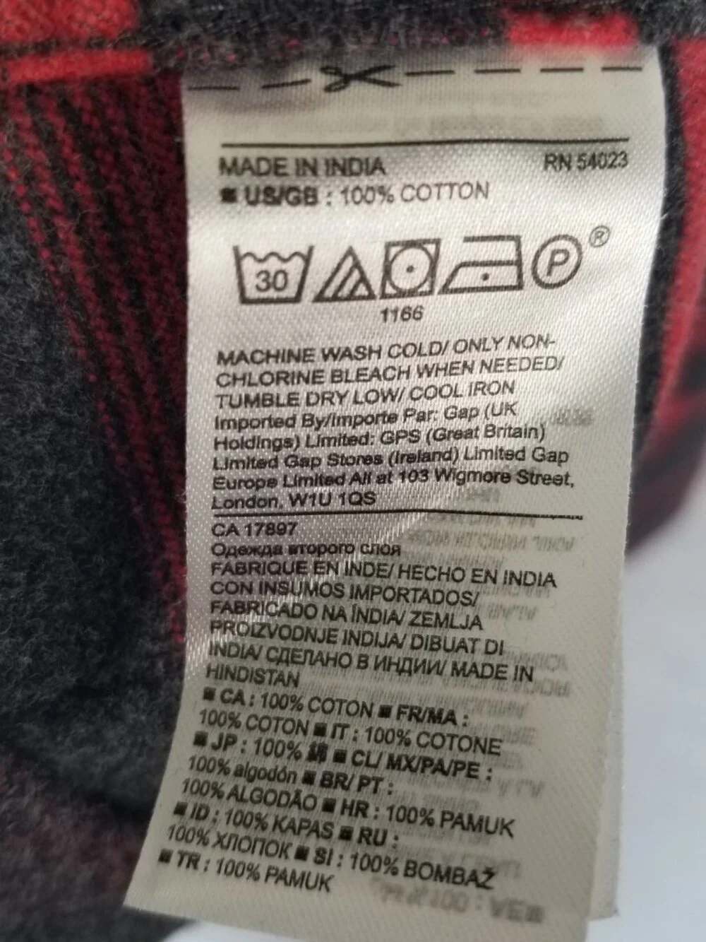 Banana Republic Luxe Flannel Shirt Red Charcoal Gray Plaid Men's XL